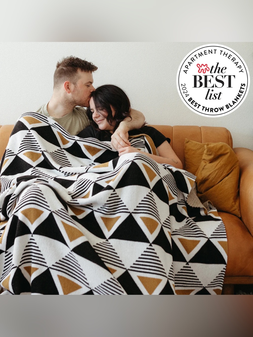 Gorgeous Knit Throw Blanket Seek and Swoon Envie MCM Vintage Chevron & Geometric - Picture 9 of 11